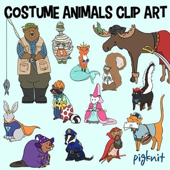Halloween costume animals Clipart.