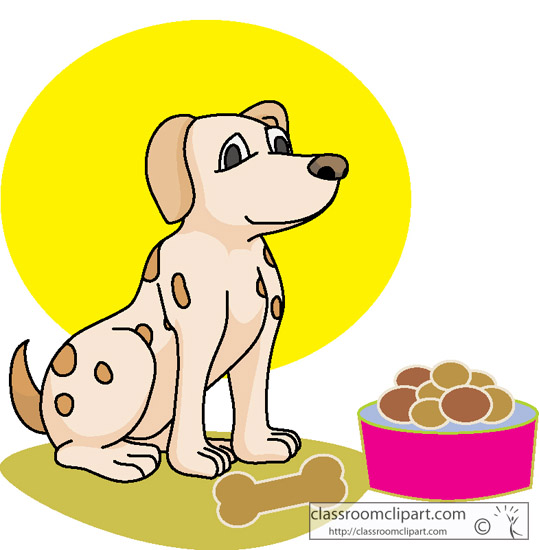 Dog Clipart : dog_bowl_biscuit : Classroom Clipart.