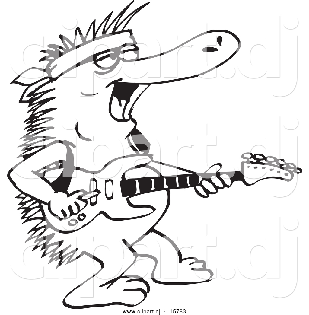 Cartoon Animals Playing Guitar Clipart.