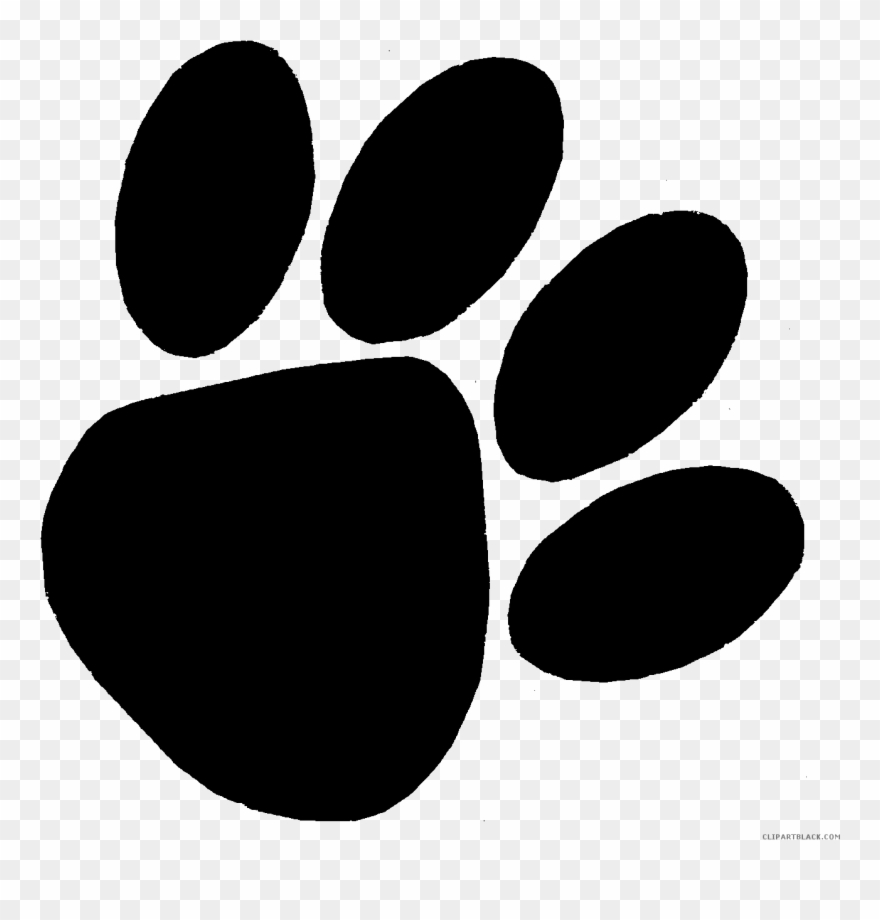 Bear Paw Print Animal Free Black White Clipart Images.