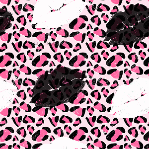 Black and pink animal print background with black and white.