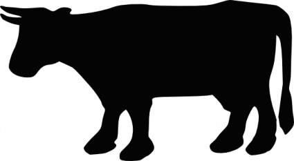 Cow Silhouette clip art free vector.