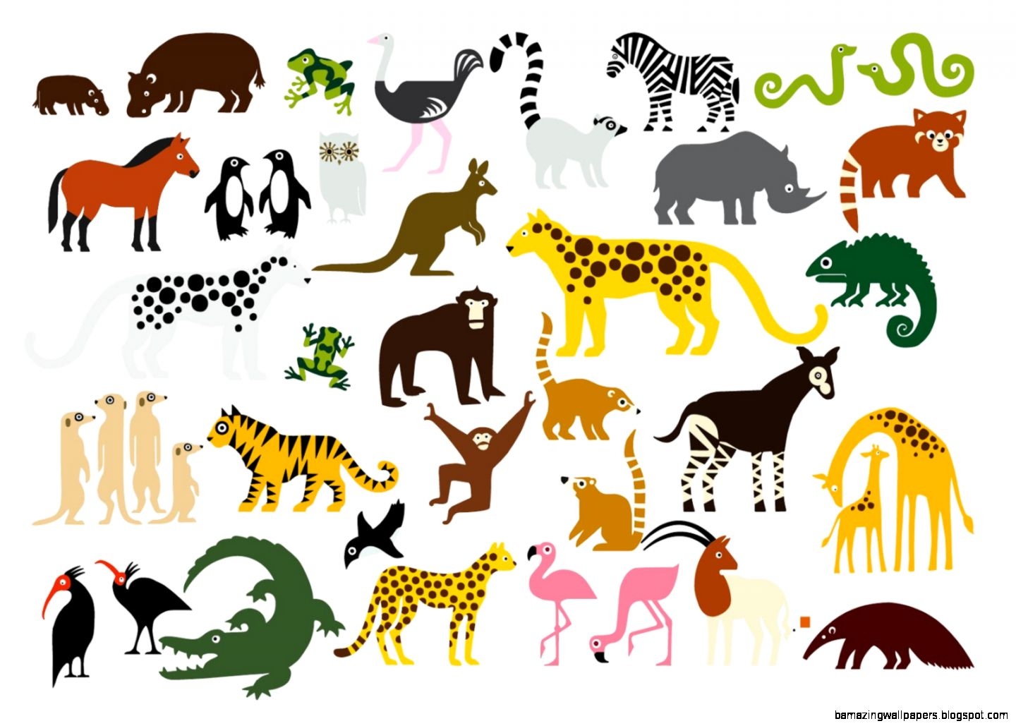 Zoo animals clipart.