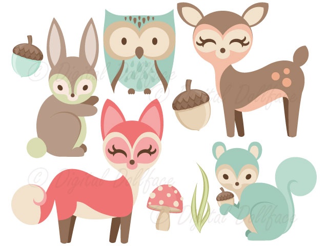 Woodland Animals Clipart.