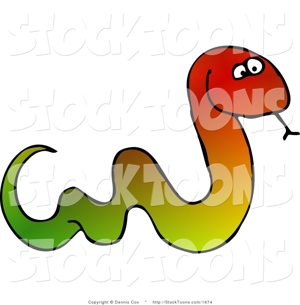 Stock Cartoon of a Colorful Snake by Dennis Cox.