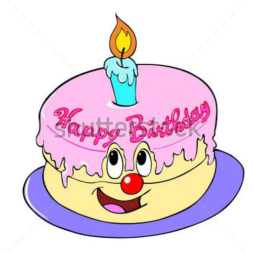 Animated Happy Birthday Cake Clipart.