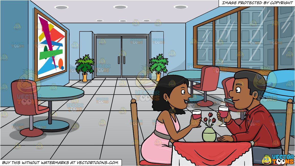 clipart #cartoon A Black Couple Enjoying A Romantic Date In.