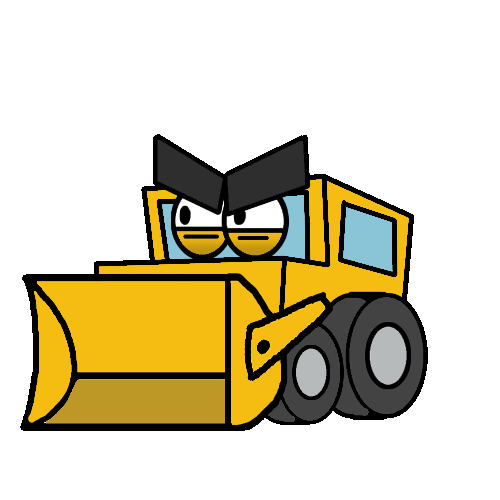 Cartoon bulldozer.