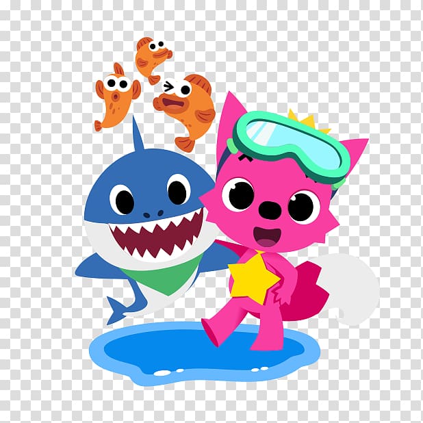 Pinkfong Baby Shark Song, little baby, shark and cat.