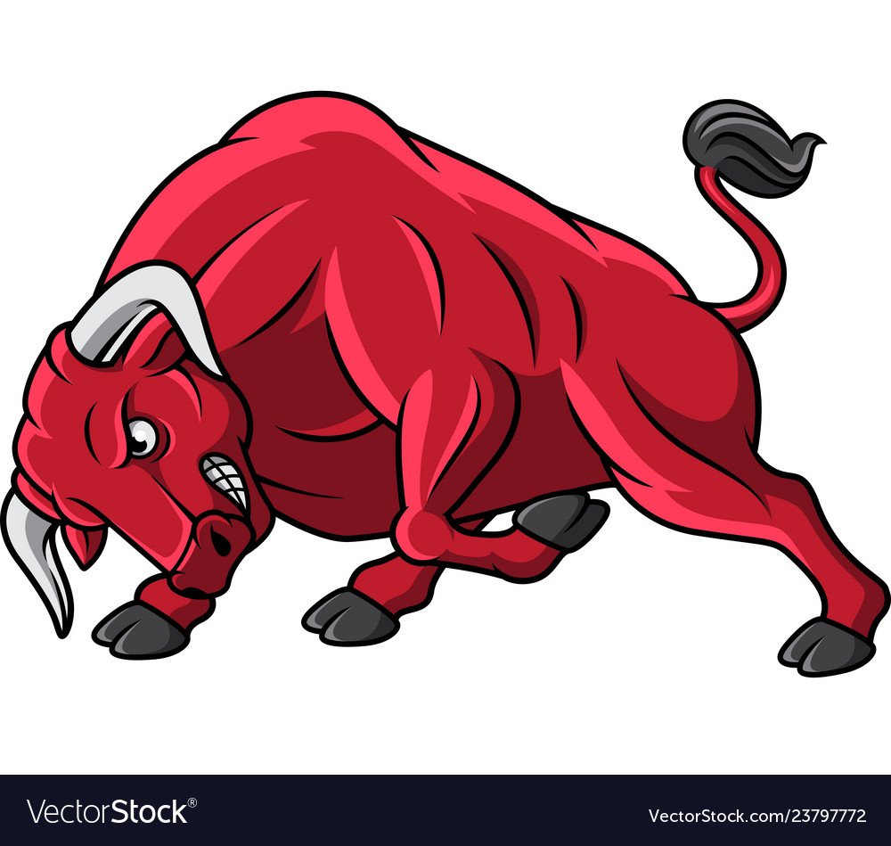 Cartoon red bull attack.