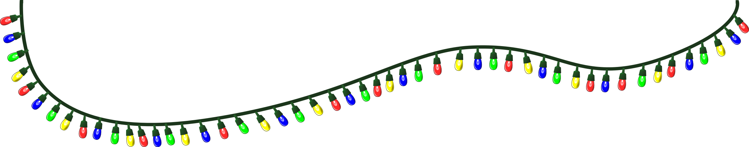 Free Christmas Lights Clipart Transparent Background.