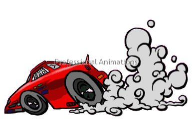 Animation Of Burning Rubber Car Racer Animated Clipart Sticker GIF.