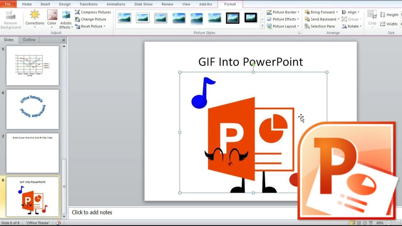 How to Insert GIF Image in PowerPoint, Create PowerPoint Presentation with  Animated GIF Picture.