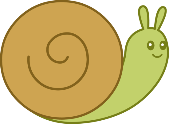 Cute Brown and Green Snail.