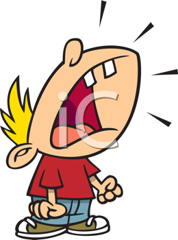 Royalty Free Clipart Image of a Child Throwing a Tantrum.