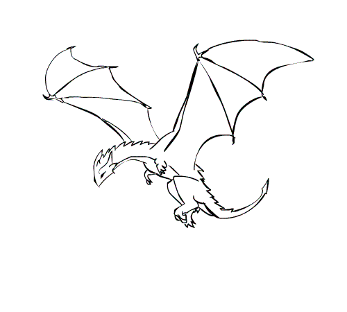 A dragon flying.