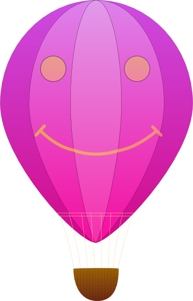 Happy Hot Air Balloon Cartoon clip art (120225) Free SVG.