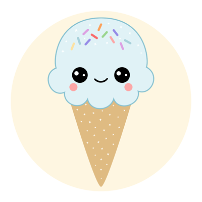 cute animated ice cream cones.