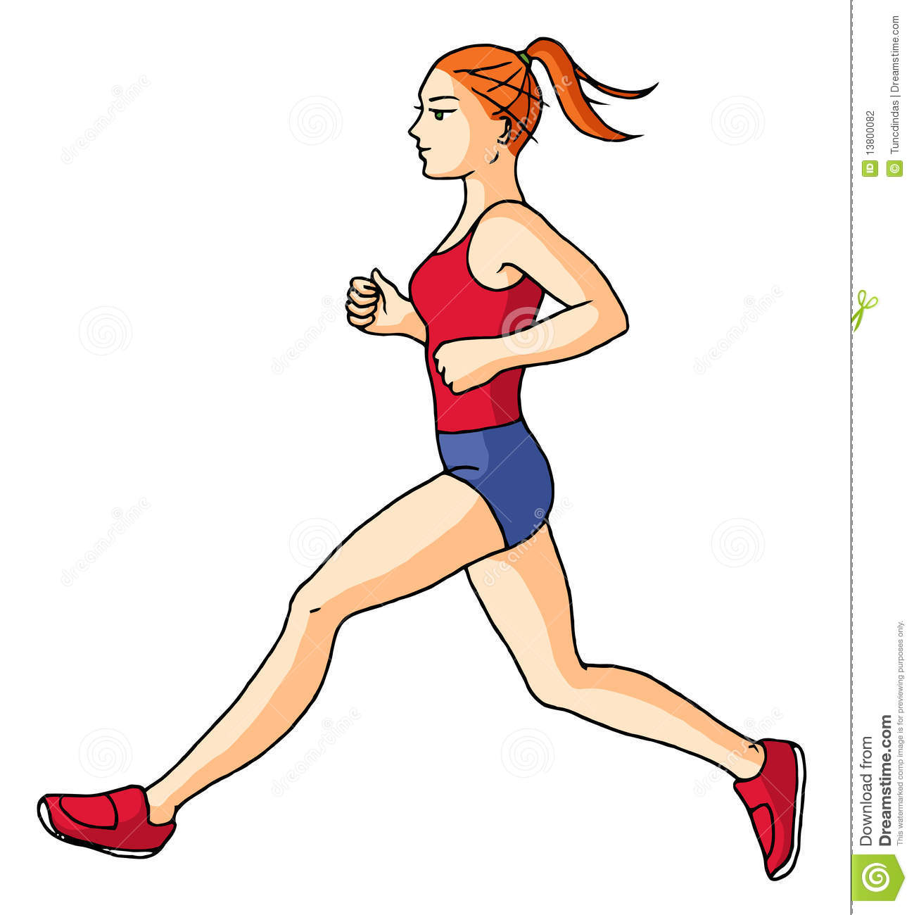 Girl Jogging Clipart.