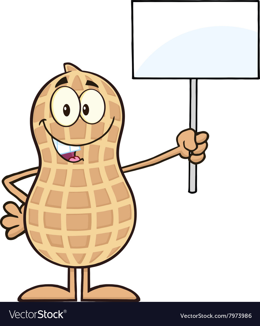 Royalty Free RF Clipart Peanut Cartoon Character vector image.