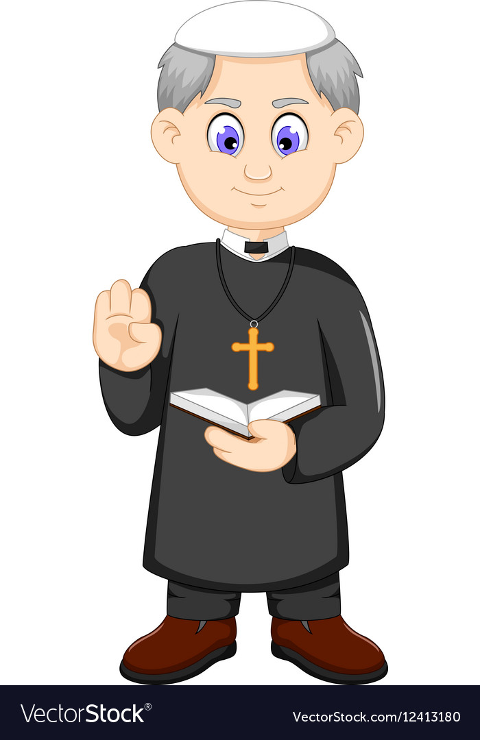 Cartoon christian priest.
