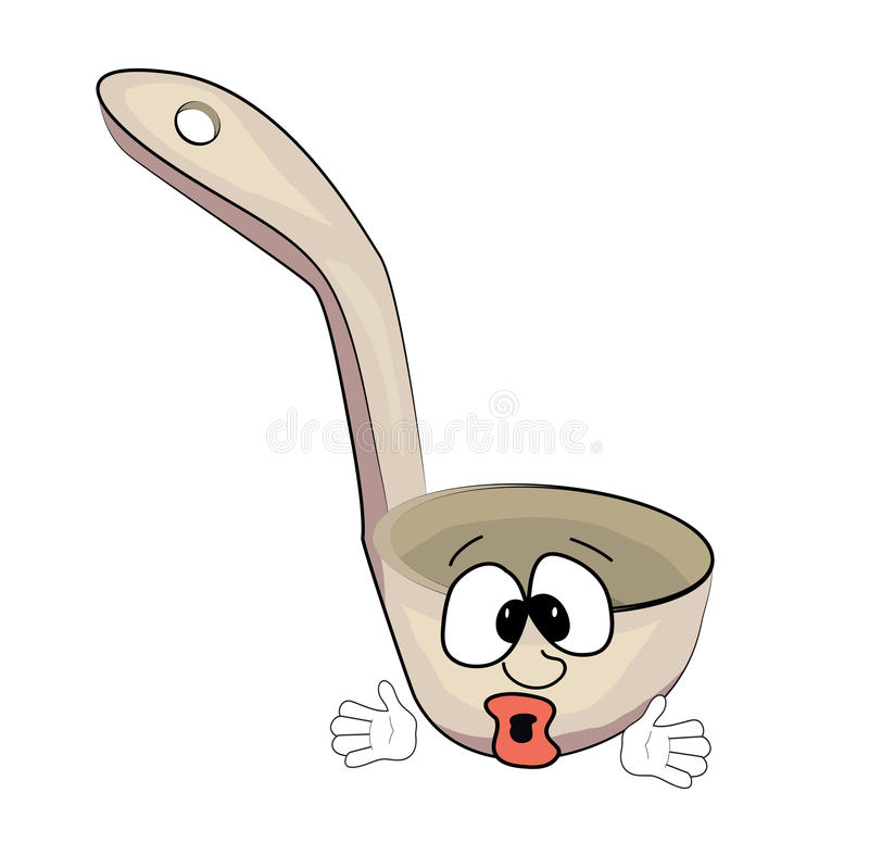 Surprised spoon cartoon stock illustration. Illustration of.