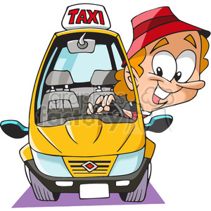 taxi driver cartoon clipart. Royalty.