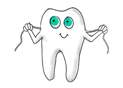 Moving clip art images of teeth, tooth brushing, mouth, lips.