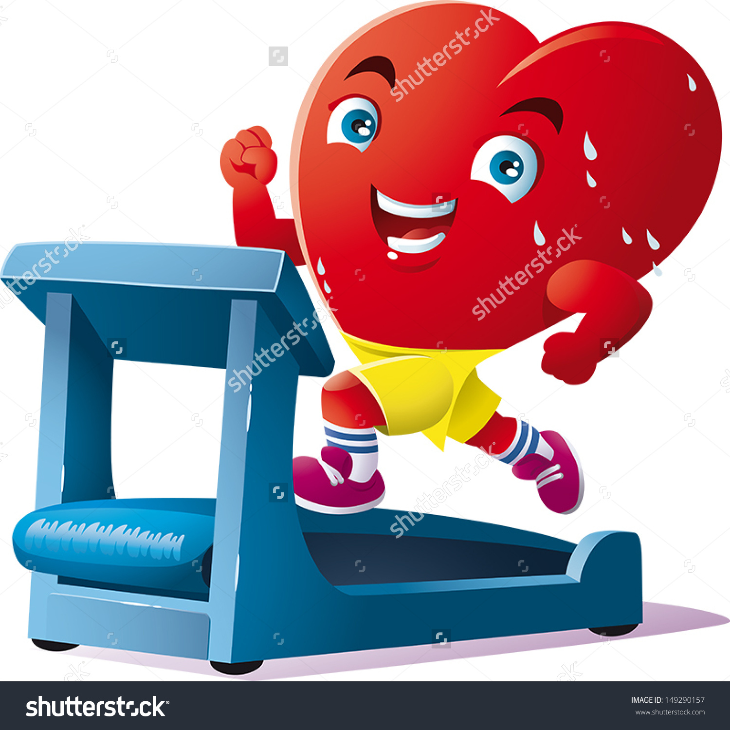 Animated Heart Run On Treadmill Stock Vector 149290157.