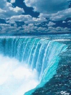Flowing waterfalls and waterfall clip art gif images.