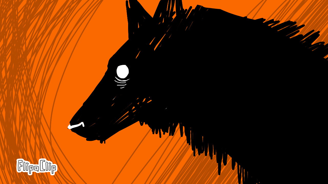 Bite A sketchy black wolf animation And I\'m sti.