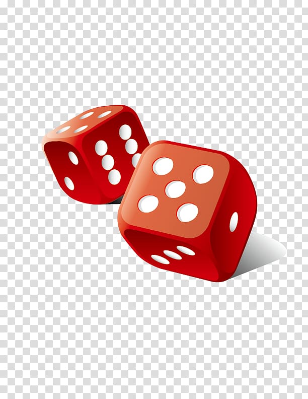 Two red dices, Dice Yahtzee Set , dice transparent.