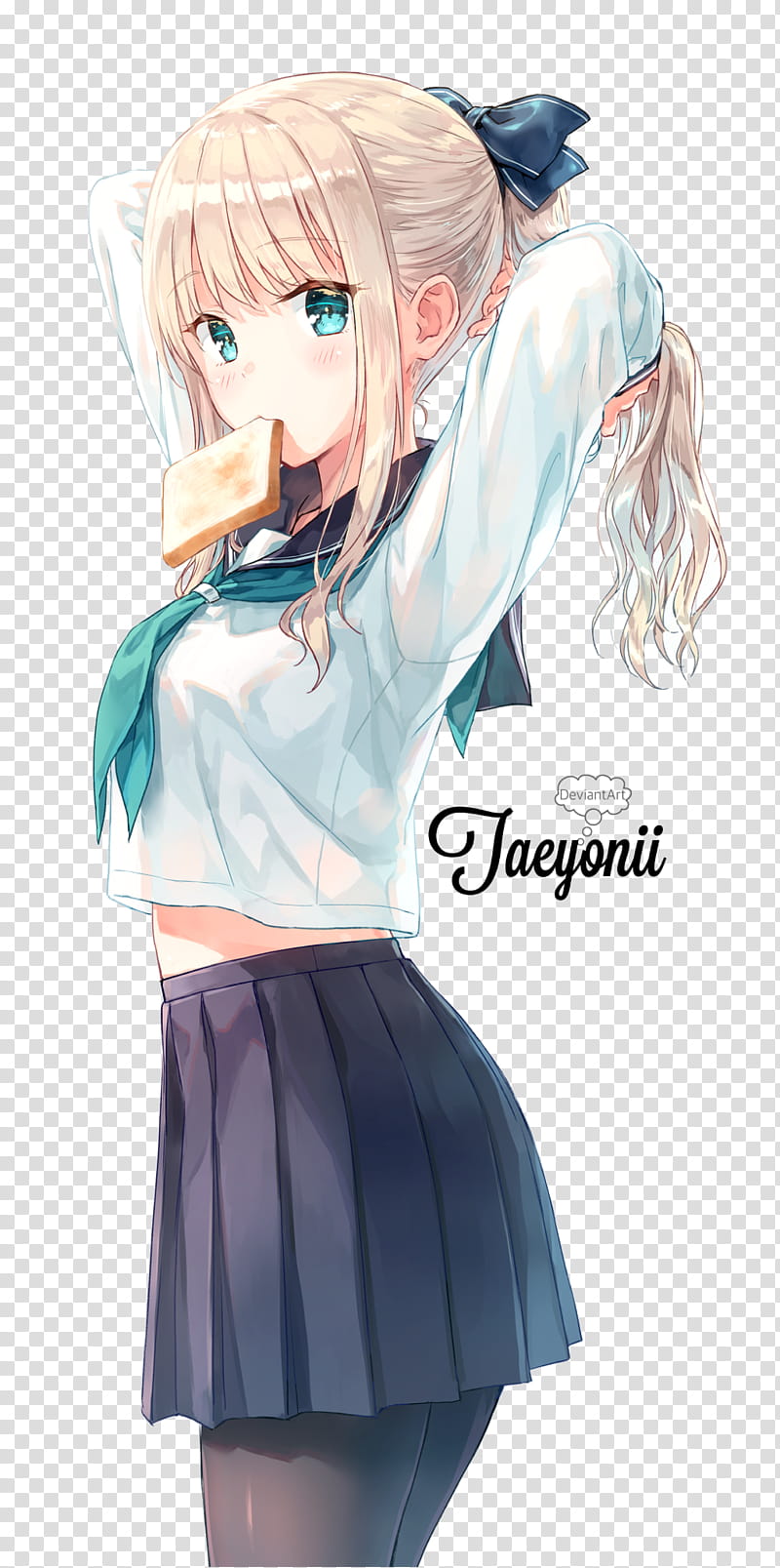Anime School Girl, Jaeyonii anime character transparent.