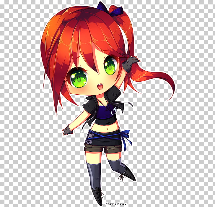 Chibi Drawing Red hair Anime , Hyanna Natsu PNG clipart.