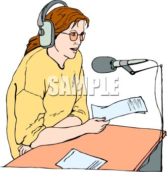 Female Radio News Announcer.