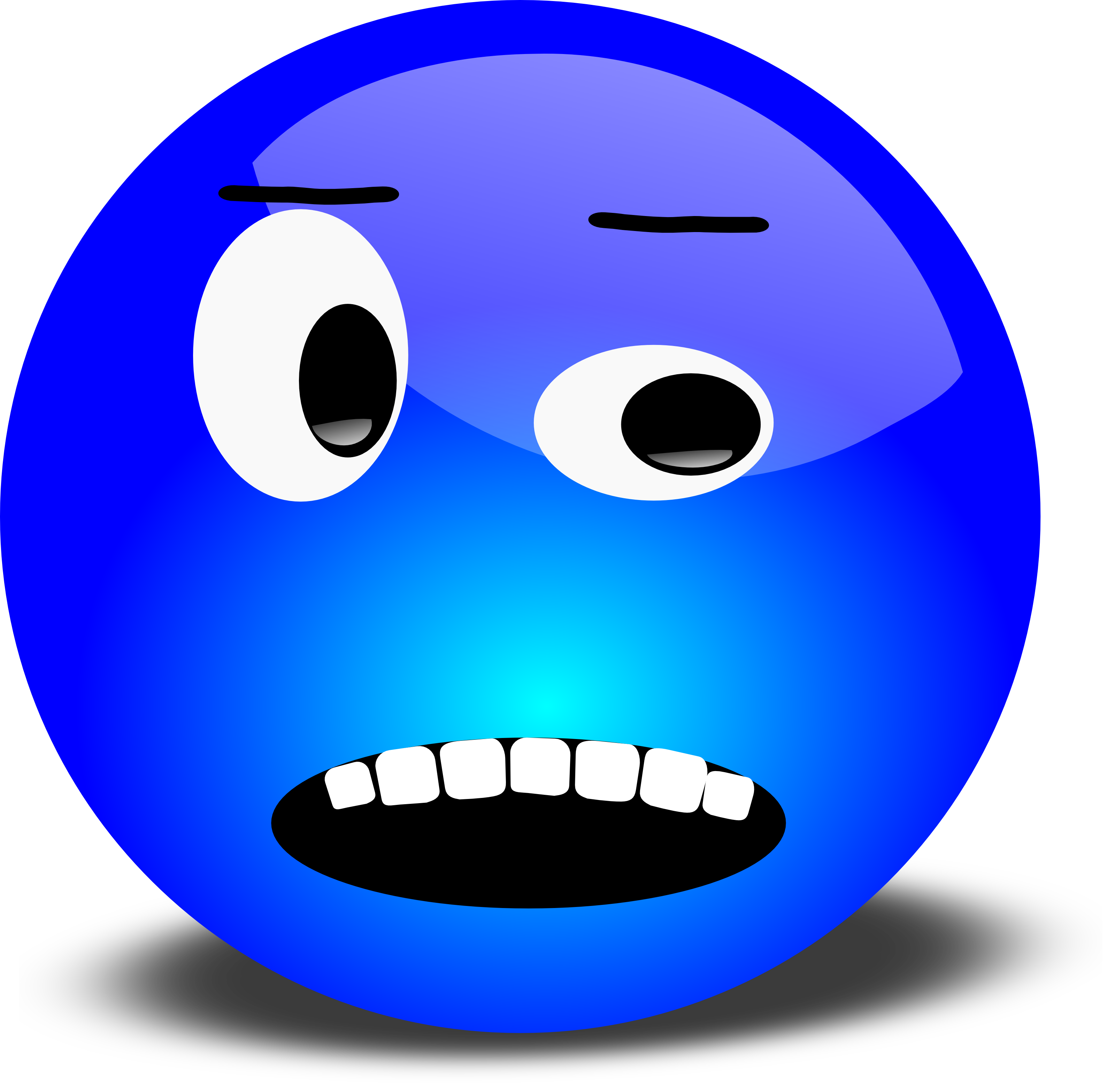 Free 3D Annoyed Smiley Face Clipart Illustration.