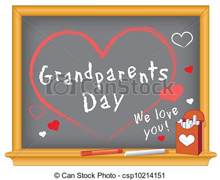 Clipart Vector of Grandparents Day, observed annually on the first.