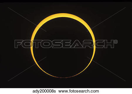 Stock Images of Annular eclipse showing reverse Baily's beads.