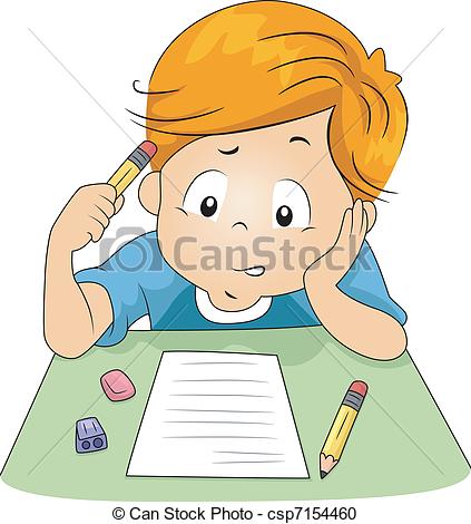 Vector Clipart of Kid Exam.