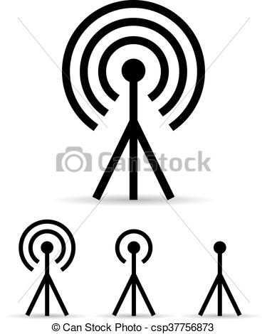Internet signal antenna icon.