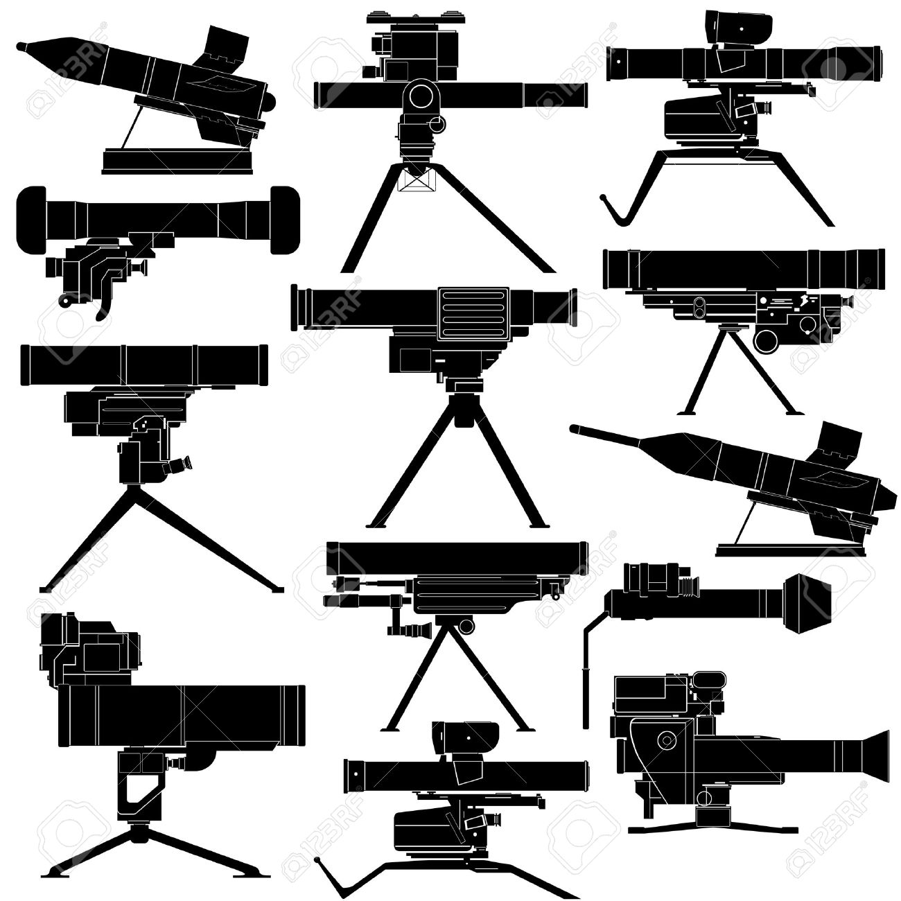 Contour Image Of Antitank Guided Missile Projectile. Illustration.