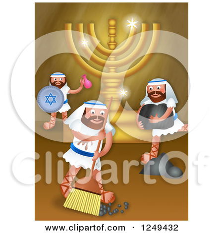 Clipart of a Hanukkah Scene of the Greek Ruler Antiochus Making a.