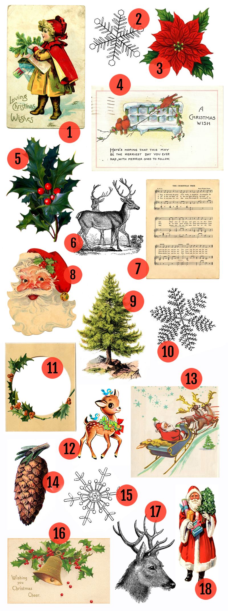 Free Christmas Printable & Vintage Christmas Clip Art.