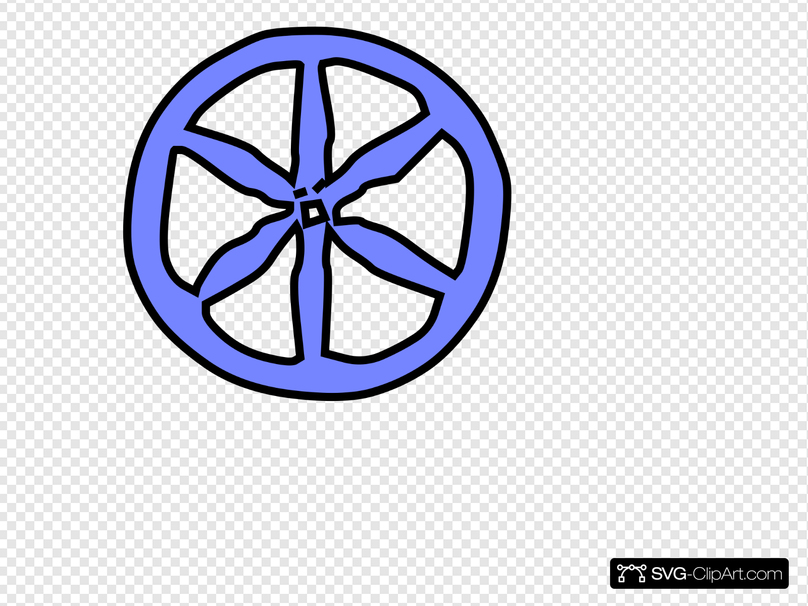 Blue Antique Wheel Clip art, Icon and SVG.