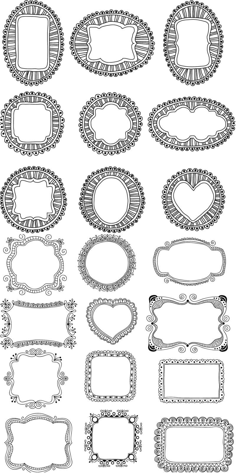 Vintage ornate frames vector.