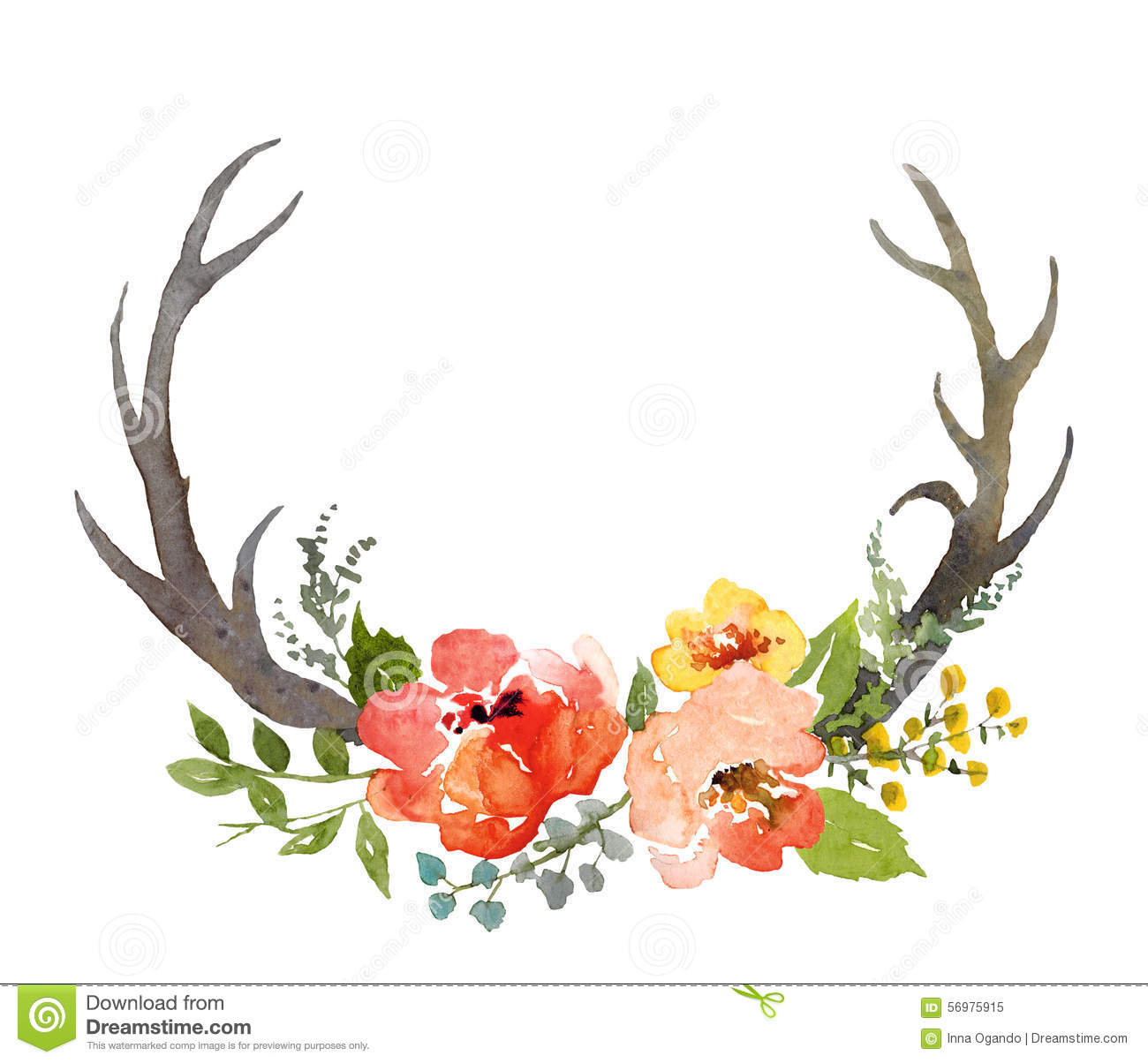 1214 Antlers free clipart.