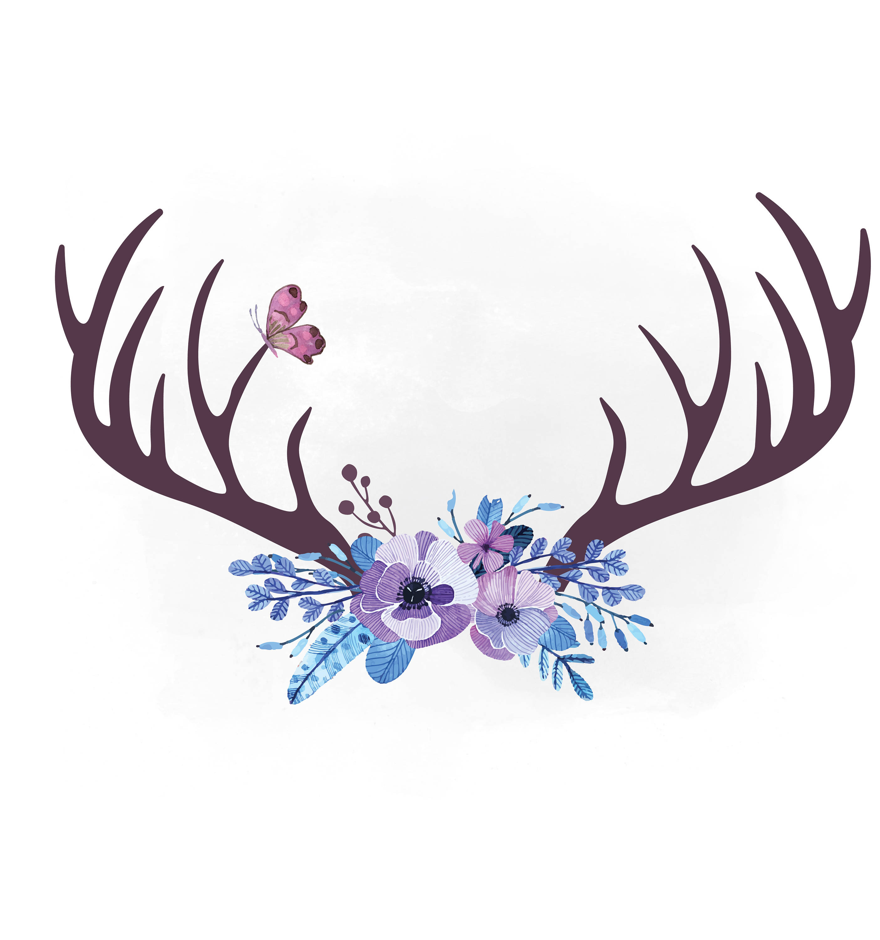 1214 Antlers free clipart.