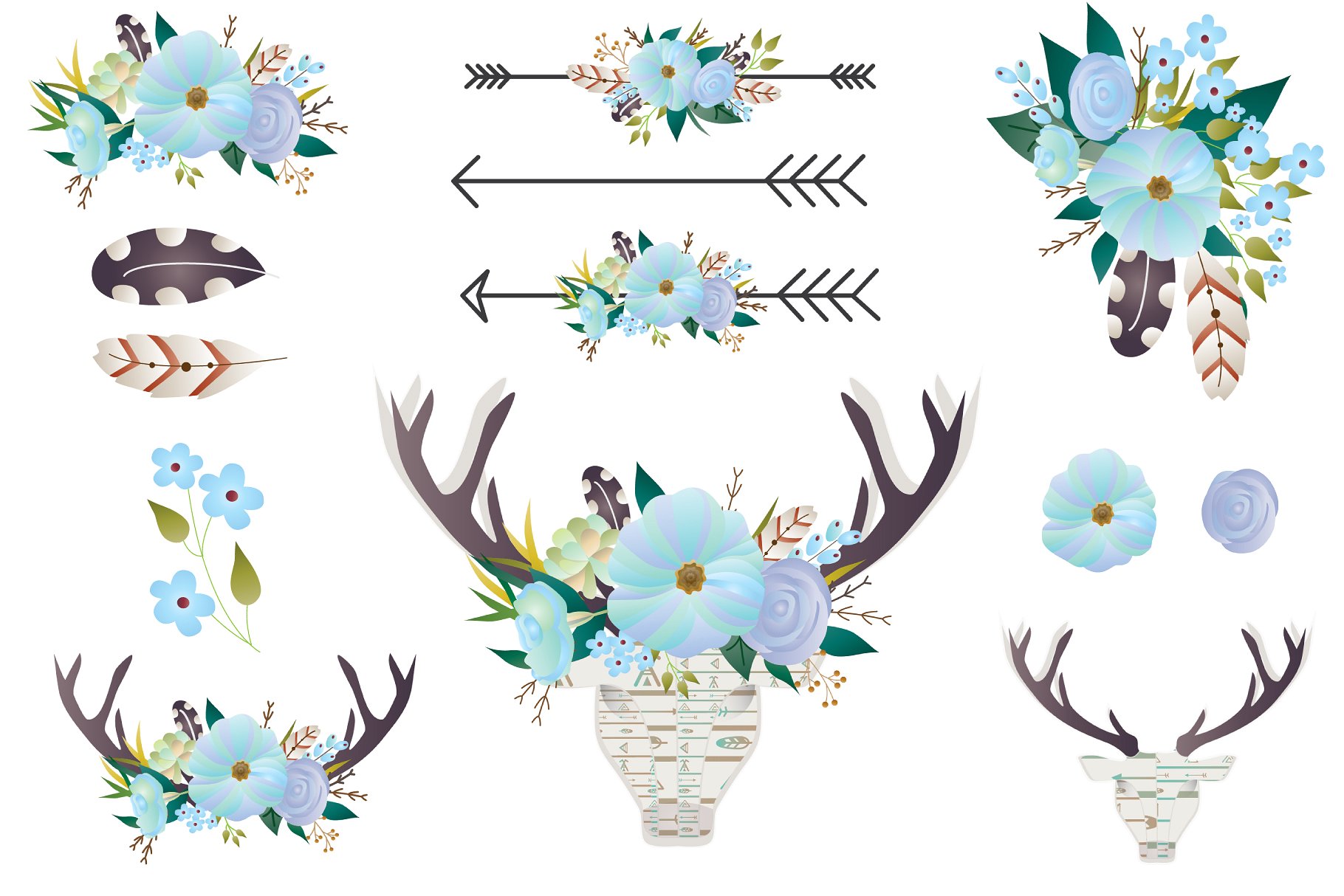 331 Deer Antlers free clipart.