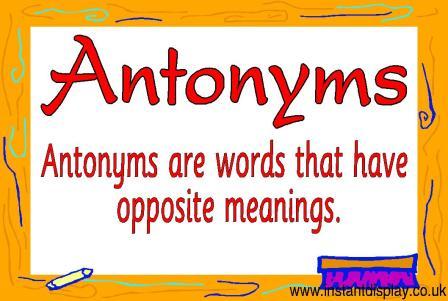 Synonyms and antonyms clipart.