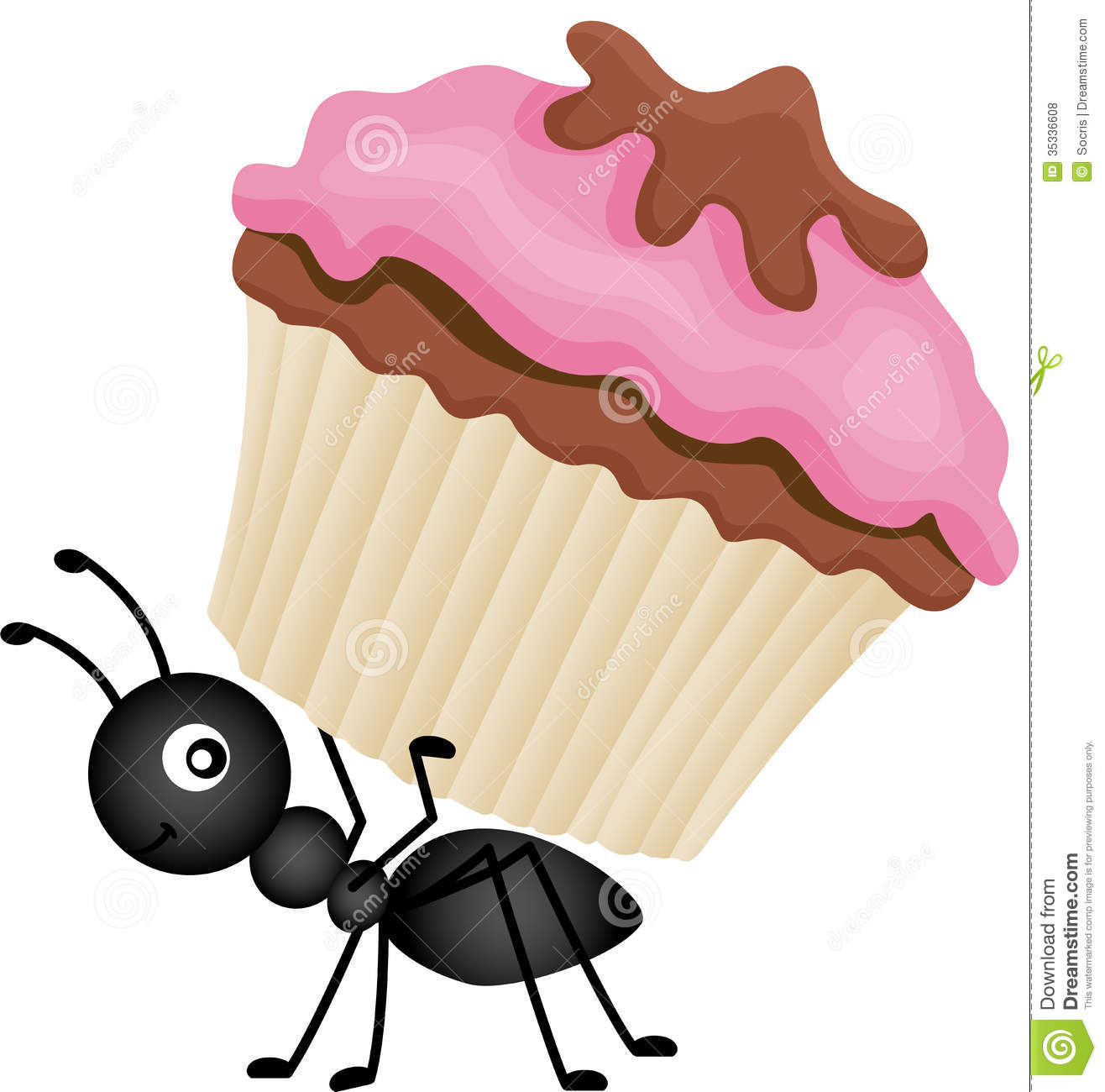 Ants carrying food clipart.